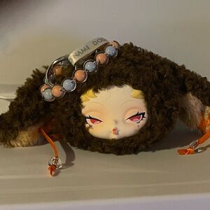 Dodo nami Brown Plush Keychain with Beaded Bracelet